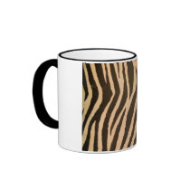 Wild Zebra Print Peach mugs