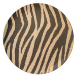 Wild Zebra Print Peach Plates Wild Zebra Print Peach Plates