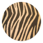 Wild Zebra Print Peach Round Stickers Wild Zebra Print Peach Round Stickers