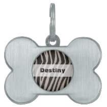 Wild Zebra Print Pet Tag