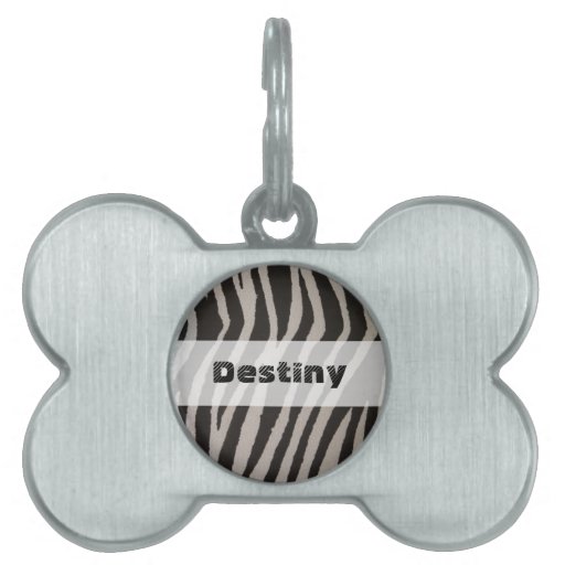 Wild Zebra Print Pet Tag