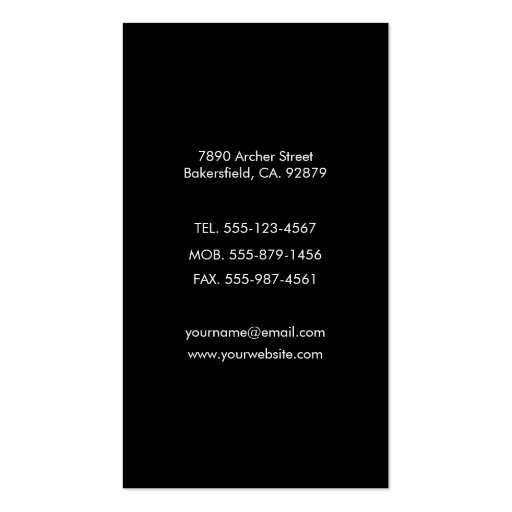 Wild Zebra Professional Business Cards (back side)