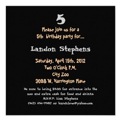 Wild Zebra Safari Zoo Birthday Photo Invitation
