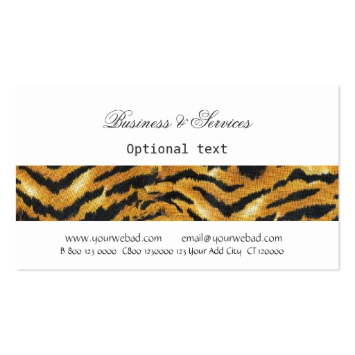 Wild Zebras Stiletto Shoes Boots and Purse Business Cards (back side)