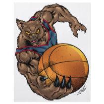 Wildcats Basketball art Blue Shirt, Red Stripe flyers by AlRioArt Wildcats Basketball art Blue Shirt, Red Stripe flyers