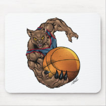 Wildcats Basketball art Blue Shirt, Red Stripe mousepads by AlRioArt Wildcats Basketball art Blue Shirt, Red Stripe mousepads