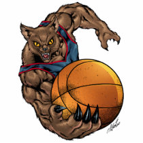 Wildcats Basketball art Blue Shirt, Red Stripe photo sculptures