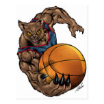 Wildcats Basketball art Blue Shirt, Red Stripe Postcards