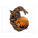 Wildcats Basketball art Blue Shirt, Red Stripe Postcards