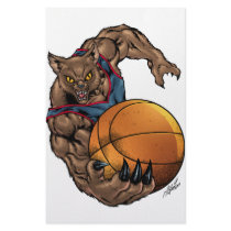 Wildcats Basketball art Blue Shirt, Red Stripe stationery by AlRioArt Wildcats Basketball art Blue Shirt, Red Stripe stationery