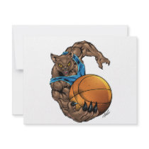 Wildcats Bobcats Basketball, Blue, L. Blue Stripe Custom Announcements