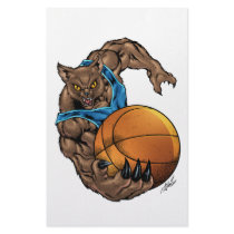 Wildcats Bobcats Basketball, Blue, L. Blue Stripe Personalized Stationery
