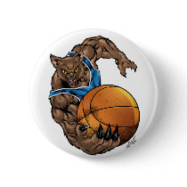 Wildcats Bobcats Basketball Blue, White Stripe buttons by AlRioArt Wildcats Bobcats Basketball Blue, White Stripe buttons