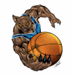 Wildcats Bobcats Basketball Blue, White Stripe Acrylic Cut Outs