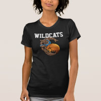 Wildcats Bobcats Basketball Blue, White Stripe T Shirt