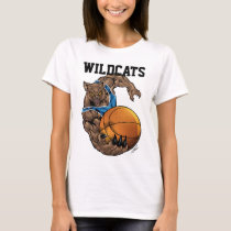 wildcats, wildcat, basketball, team, blue, white, elementary, middle, high, school, college, rio, kentucky, bobcats, bobcat, T-shirt/trøje med brugerdefineret grafisk design