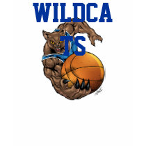 Wildcats Bobcats Basketball Blue, White Stripe T Shirt