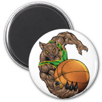 wildcats, wildcat, basketball, team, green, yellow, elementary, middle, high, school, college, rio, bobcats, bobcat, Magnet with custom graphic design