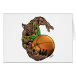 Wildcats Bobcats Basketball Green, Yellow Stripe Card