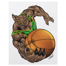 Wildcats Bobcats Basketball Green, Yellow Stripe flyers by AlRioArt Wildcats Bobcats Basketball Green, Yellow Stripe flyers