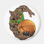Wildcats Bobcats Basketball Green, Yellow Stripe Magnets