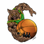 Wildcats Bobcats Basketball,  Green, Yellow Stripe Photo Cutout