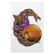 Wildcats Bobcats Basketball Purple, White Stripe stationery by AlRioArt Wildcats Bobcats Basketball Purple, White Stripe stationery