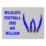 Wildcats Claw Ripping Through Design - Blue