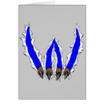 Wildcats Claw Ripping Through Design - Blue Card
