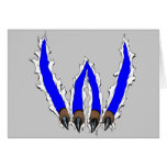 Wildcats Claw Ripping Through Design - Blue Cards