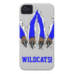 Wildcats Claw Ripping Through Design - Blue iPhone 4 Case-Mate Case