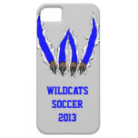 Wildcats Claw Ripping Through Design - Blue iPhone 5 Cases