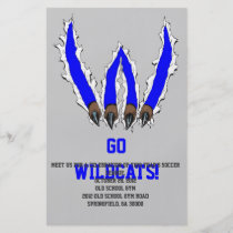 wildcat, wildcats, claws, ripping, through, al rio, art, artwork, team, sports, Flyer with custom graphic design