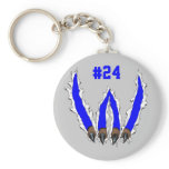 Wildcats Claw Ripping Through Design - Blue Keychains