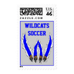 Wildcats Claw Ripping Through Design - Blue Postage Stamps