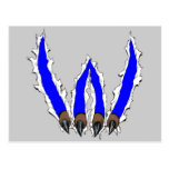 Wildcats Claw Ripping Through Design - Blue Post Cards