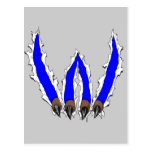 Wildcats Claw Ripping Through Design - Blue Post Cards