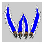 Wildcats Claw Ripping Through Design - Blue Print
