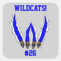 wildcat, wildcats, claws, ripping, through, al rio, art, artwork, team, sports, Sticker with custom graphic design