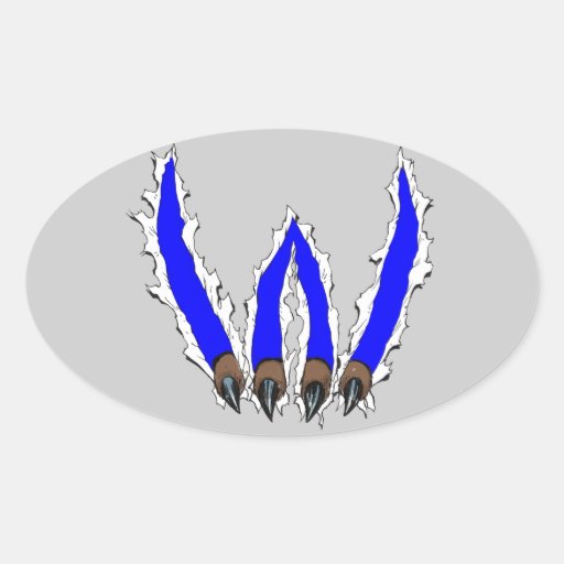 Wildcat+Claw+Logo Wildcats Claw Ripping Through Design - Blue Oval Stickers | Zazzle
