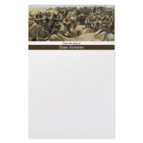 Wildebeest gnu Kenya stationery template