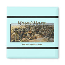 Wildebeest / Gnu migration, safari magnets by Rowood Wildebeest / Gnu migration, safari magnets