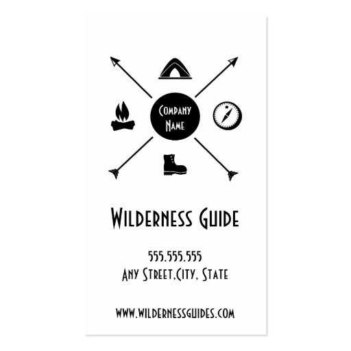 Wilderness Outdoor Guide Business Card (front side)