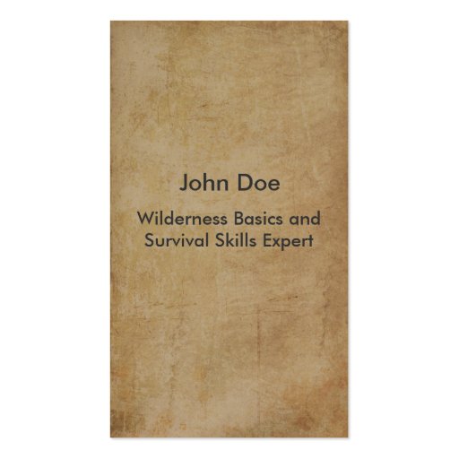 Wilderness Outdoor Guide Business Card (back side)
