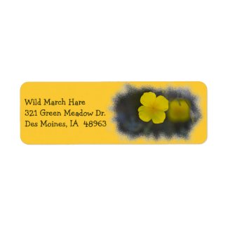 Wildflower 8 Yellow Return Address Label label