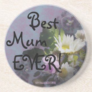 wildflower, Best Mum EVER! heart coaster