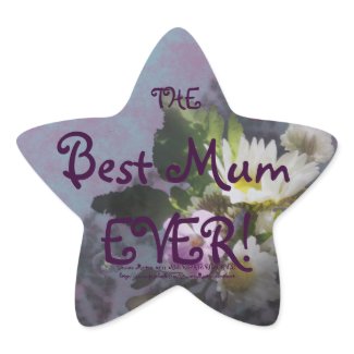 wildflower, Best Mum EVER! heart sticker