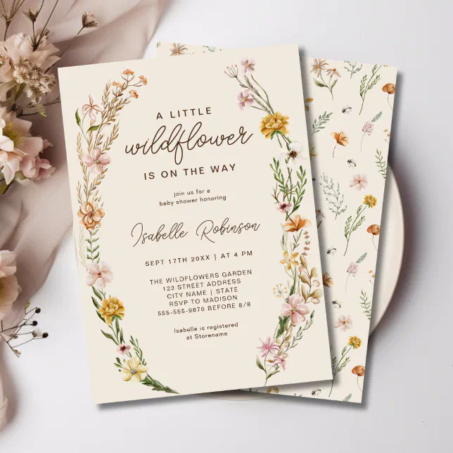 Wildflower Boho Baby Shower Invitation Zazzle