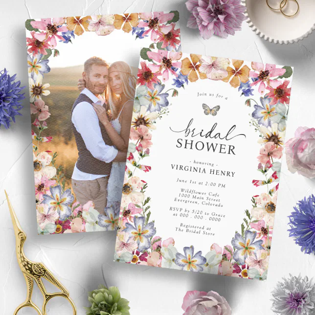 Wildflower Bridal Shower Invitation Zazzle