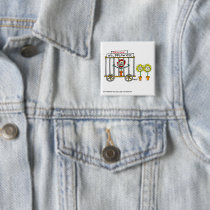 Wildflower Cartoon Button by Swisstoons Button